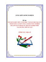 Skkn vận dụng kiến thức toán học vào dạy học Địa lí 12 nhằm nâng cao kỹ năng làm bài trắc nghiệm trả lời ngắn trong kỳ thi tốt nghiệp thpt tại trường thpt kỳ sơn