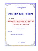 Skkn một số giải pháp nhằm phát triển phẩm chất trách nhiệm và năng lực hợp tác cho học sinh trong công tác chủ nhiệm lớp tại trường thpt Đô lương 4