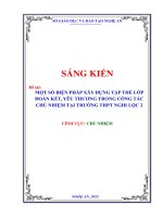 Skkn một số biện pháp xây dựng tập thể lớp Đoàn kết, yêu thương trong công tác chủ nhiệm tại trường thpt nghi lộc 2