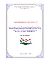 Skkn một số biện pháp nâng cao hiệu quả hoạt Động bồi dưỡng học sinh giỏi toán theo hướng phát triển phẩm chất, năng lực học sinh tại trường thpt quỳnh lưu 1