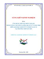 Skkn Ứng dụng trí tuệ nhân tạo (ai) nhằm nâng cao chất lƣợng quản lý và dạy học môn giáo dục kinh tế và pháp luật 12 tại trƣờng thpt kỳ sơn
