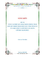 Skkn nâng cao hiệu quả hoạt Động phong trào lớp chủ nhiệm nhằm phát huy tính tích cực của học sinh và góp phần xây dựng lớp học hạnh phúc