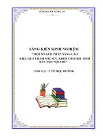 Skkn một số giải pháp nâng cao hiệu quả chăm sóc sức khỏe cho học sinh dân tộc nội trú