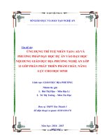 Skkn Ứng dụng trí tuệ nhân tạo ( ai) và phương pháp dạy học dự Án vào dạy học nội dung giáo dục Địa phương nghệ an lớp 12 góp phần phát triển phẩm chất, năng lực cho học sinh