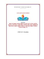Skkn một số biện pháp rèn luyện kỹ năng kiểm soát cảm xúc cho học sinh lớp chủ nhiệm Ở trường thpt diễn châu 4, huyện diễn châu, tỉnh nghệ an