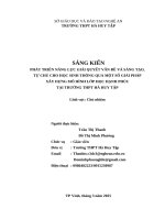 Skkn phát triển năng lực giải quyết vấn Đề và sáng tạo, tự chủ cho học sinh thông qua một số giải pháp xây dựng mô hình lớp học hạnh phúc tại trường thpt hà huy tập