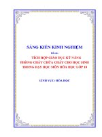 Skkn tích hợp giáo dục kỹ năng phòng cháy chữa cháy cho học sinh trong dạy học môn hóa học lớp 10