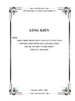 Skkn phát triển phẩm chất, năng lực và kỹ năng cho học sinh thông qua giáo dục stem chủ Đề pin Điện và Điện phân