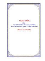 Skkn Ứng dụng trí tuệ nhân tạo (ai) trong phát triển kỹ năng tự học của học sinh thpt