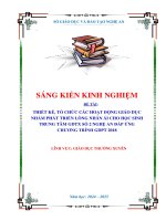Skkn thiết kế, tổ chức các hoạt Động giáo dục nhằm phát triển lòng nhân Ái cho học sinh trung tâm gdtx số 2 nghệ an Đáp Ứng chƣơng trình gdpt 2018