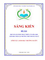 Skkn một số giải pháp phát triển văn hóa Đọc cho học sinh tại trƣờng thpt hoàng mai 2