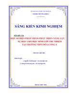 Skkn một số biện pháp nhằm phát triển năng lực tự học cho học sinh lớp chủ nhiệm tại trường thpt Đô lương 4