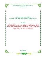 Skkn phát triển năng lực mô hình hóa toán học cho học sinh lớp 10 thông qua các bài toán thực tiễn về chủ Đề hàm số
