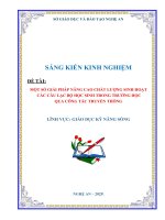 Skkn một số giải pháp nâng cao chất lượng sinh hoạt các câu lạc bộ học sinh trong trường học qua công tác truyền thông
