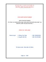 Skkn một số kinh nghiệm từ công tác bồi dưỡng học sinh giỏi tỉnh môn hoá học tại trường thpt thanh chương 1