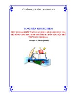 Skkn một số giải pháp nâng cao hiệu quả giáo dục giá trị sống cho học sinh trường pt dân tộc nội trú thpt số 2 nghệ an
