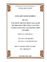 Skkn Ứng dụng trí tuệ nhân tạo (ai) Để hỗ trợ giáo viên nâng cao chất lượng giảng dạy tại trường thpt tây hiếu