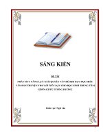 Skkn phát huy năng lực giải quyết vấn Đề khi dạy Đọc hiểu văn bản truyện thơ lời tiễn dặn cho học sinh trung tâm gdnn gdtx tương dương