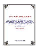 Skkn phát triển năng lực mô hình hóa toán học cho học sinh lớp 10 trong bài toán có nội dung thực tế khi dạy các bài hệ thức lượng trong tam giác và bài hệ bất phương trình bậc nhất hai Ẩn