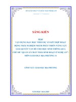 Skkn vận dụng dạy học theo dự Án kết hợp hoạt Động trải nghiệm nhằm phát triển năng lực giải quyết vấn Đề cho học sinh thông qua chủ Đề quản lí chất thải sinh hoạt Ở nghệ an môn giáo dục Địa phương 11