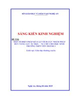 Skkn một số biện pháp kỉ luật tích cực nhằm phát huy năng lực tự học, tự chủ cho học sinh trường thpt yên thành 3