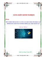 Skkn phát triển phẩm chất và năng lực học sinh lớp 10 học lập trình bằng ngôn ngữ python thông qua một số bài tập