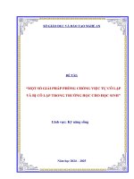 Skkn một số giải pháp phòng chống việc tự cô lập và bị cô lập trong trƣờng học cho học sinh