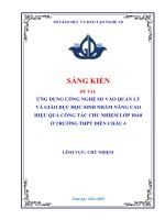 Skkn Ứng dụng công nghệ số vào quản lý và giáo dục học sinh nhằm nâng cao hiệu quả công tác chủ nhiệm lớp 10a8 Ở trường thpt diễn châu 4