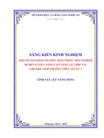 Skkn một số giải pháp tổ chức hoạt Động trải nghiệm Để rèn luyện, nâng cao năng lực hợp tác cho học sinh trường thpt tân kỳ 3