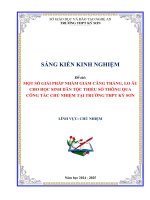 Skkn một số giải pháp nhằm giảm căng thẳng, lo Âu cho học sinh dân tộc thiểu số thông qua công tác chủ nhiệm tại trƣờng thpt kỳ sơn