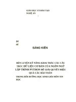 Skkn rèn luyện kỹ năng khai thác các cấu trúc dữ liệu cơ bản của ngôn ngữ lập trình python Để giải quyết hiệu quả các bài toán trong bdhsg môn tin học