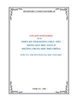 Skkn thiết kế tình huống thực tiễn trong dạy học toán Ở trường trung học phổ thông