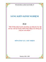 Skkn một số biện pháp truyền cảm hứng, tạo Động lực học tập cho học sinh tại trường thpt phan Đăng lưu thông qua công tác chủ nhiệm