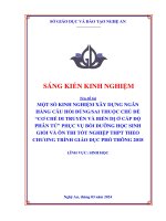 Skkn một số kinh nghiệm xây dựng ngân hàng câu hỏi Đúngsai thuộc chủ Đề “cơ chế di truyền và biến dị Ở cấp Độ phân tử phục vụ bồi dưỡng học sinh giỏi và Ôn thi tốt nghiệp thpt theo chương trình giáo dục phổ thông 2018