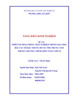 Skkn thiết kế hoạt Động trải nghiệm trong dạy học bài các số Đặc trưng Đo xu thế trung tâm trong chương trình môn toán lớp 10