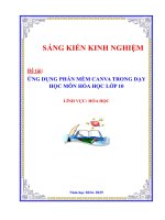 Skkn Ứng dụng phần mềm canva trong dạy học môn hóa học lớp 10