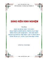 Skkn một số hình thức tổ chức hoạt Động khởi Động trong dạy học môn toán lớp 10 bộ kết   nối tri thức nhằm tạo hứng thú học tập và phát huy tính tích cực, sáng tạo cho học sinh