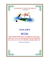 Skkn một số biện pháp nâng cao hiệu quả dạy học môn ngữ văn cấp thpt Để Đáp Ứng kỳ thi Đánh giá năng lực của các trường Đại học hiện nay