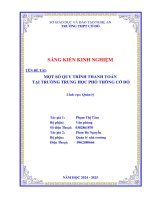 Skkn một số quy trình thanh toán tại trường trung học phổ thông cờ Đỏ