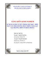 Skkn sử dụng sơ Đồ tư duy trong dạy Đọc   hiểu ngữ văn theo hướng phát triển năng lực tại trường thpt lê hồng phong