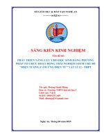 Skkn phát triển năng lực cho học sinh bằng phương pháp tổ chức hoạt Động trải nghiệm stem chủ Đề hiện tượng cảm Ứng Điện từ vật lí 12   thpt