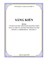 Skkn tổ chức dạy học theo trạm nhằm phát triển năng lực hợp tác cho học sinh trong dạy học chương 2 carbohydrate – hóa học 12