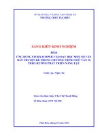 Skkn Ứng dụng storyjumper vào dạy học một số văn bản truyện kể trong chương trình ngữ văn 10 theo hướng phát triển năng lực