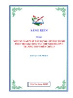 Skkn một số giải pháp xây dựng lớp học hạnh phúc trong công tác chủ nhiệm lớp Ở trường thpt diễn châu 5