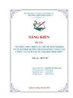 Skkn tổ chức thực hiện các chủ Đề trải nghiệm về tệ nạn học Đường nhằm giáo dục nâng cao Ý thức và cách Ứng xử cho học sinh thpt