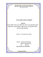 Skkn phát triển năng lực hợp tác, sáng tạo cho học sinh thông qua hoạt Động hội xuân tại trường thpt huỳnh thúc kháng