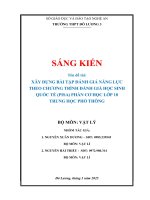 Skkn xây dựng bài tập Đánh giá năng lực theo chương trình Đánh giá học sinh quốc tế (pisa) phần cơ học lớp 10 trung học phổ thông