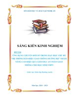 Skkn Ứng dụng chuyển Đổi số trong dạy học chủ Đề hệ thống báo hiệu giao thông Đường bộ nhằm nâng cao hiệu quả giáo dục an toàn giao thông cho học sinh thpt