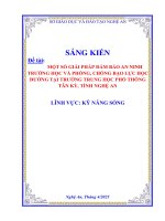 Skkn một số giải pháp Đảm bảo an ninh trường học và phòng, chống bạo lực học Đường tại trường trung học phổ thông tân kỳ, tỉnh nghệ an
