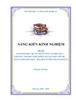 Skkn vận dụng học liệu số nhằm nâng cao hiệu quả giáo dục cho học sinh thông qua dạy học chủ Đề năng lượng hóa học – hóa học 10 thpt (bộ sách kntt)